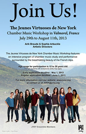 JVNY Chamber Music Workshop in Valmorel, France